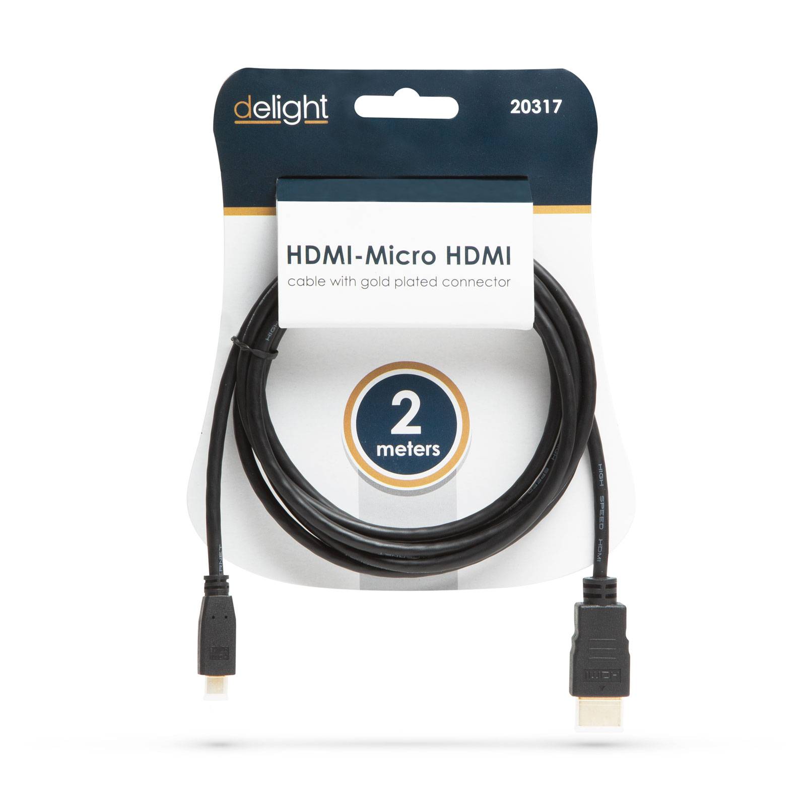 Cablu micro HDMI 2m conectoare placate cu aur delight