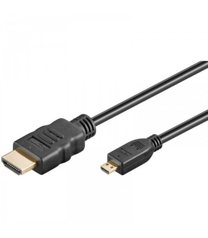 Cablu micro HDMI D la HDMI cu Ethernet 3m V2.0 3D Goobay