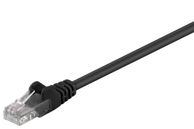 Cablu pach retea CAT5e UTP 2x RJ45 1m negru CCA neecranat Goobay