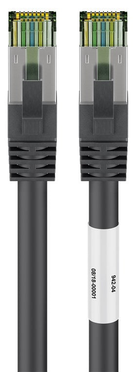 Cablu patchcord Cat8.1 SFTP 0.25m PiMF 2000MHz RJ45 cupru negru Goobay