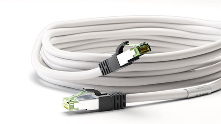 Cablu patchcord Cat8.1 SFTP 0.5m alb PiMF 2000MHz RJ45 cupru Goobay