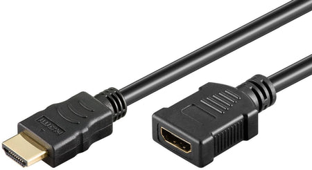 Cablu prelungitor HDMI tata - HDMI mama v1.4 4K High Speed Ethernet contacte aurite 2m Goobay