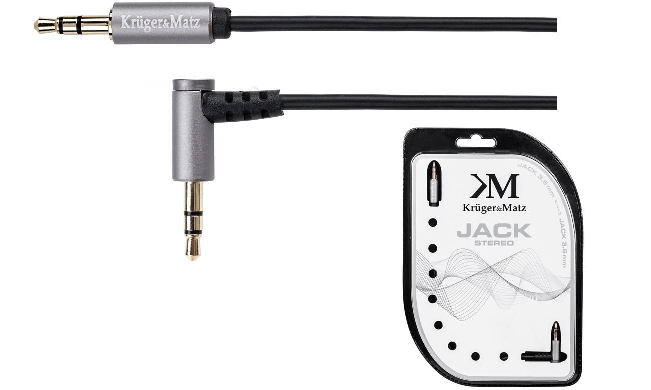 Cablu prelungitor Jack 3.5 mm la 3.5 90 grade 1m Profesional Kruger&Matz