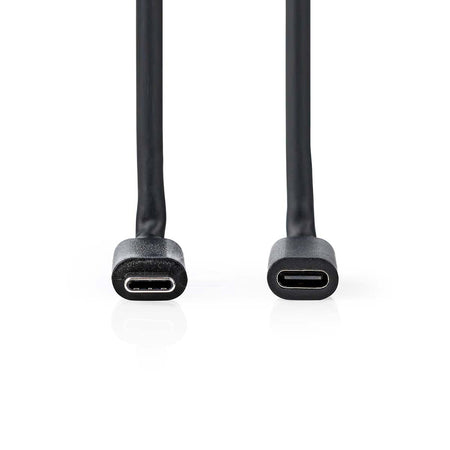 Cablu prelungitor USB3.2 Gen 1 type C tata - USB type C mama 1m 4K60Hz 60W negru Nedis CCGL64010BK10