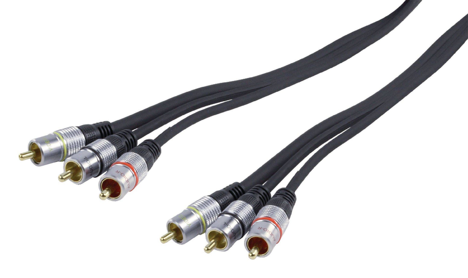 Cablu Profesional 3x RCA tata - 3x RCA tata 5m dublu ecranat HQ