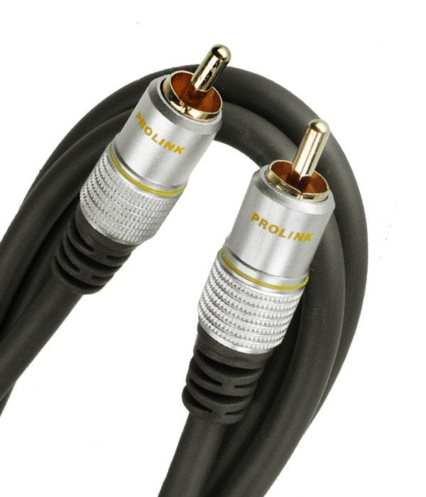 Cablu RCA mufa tata x1 din ambele parti 0.5m aurit negru PROLINK TCV3010-0.5