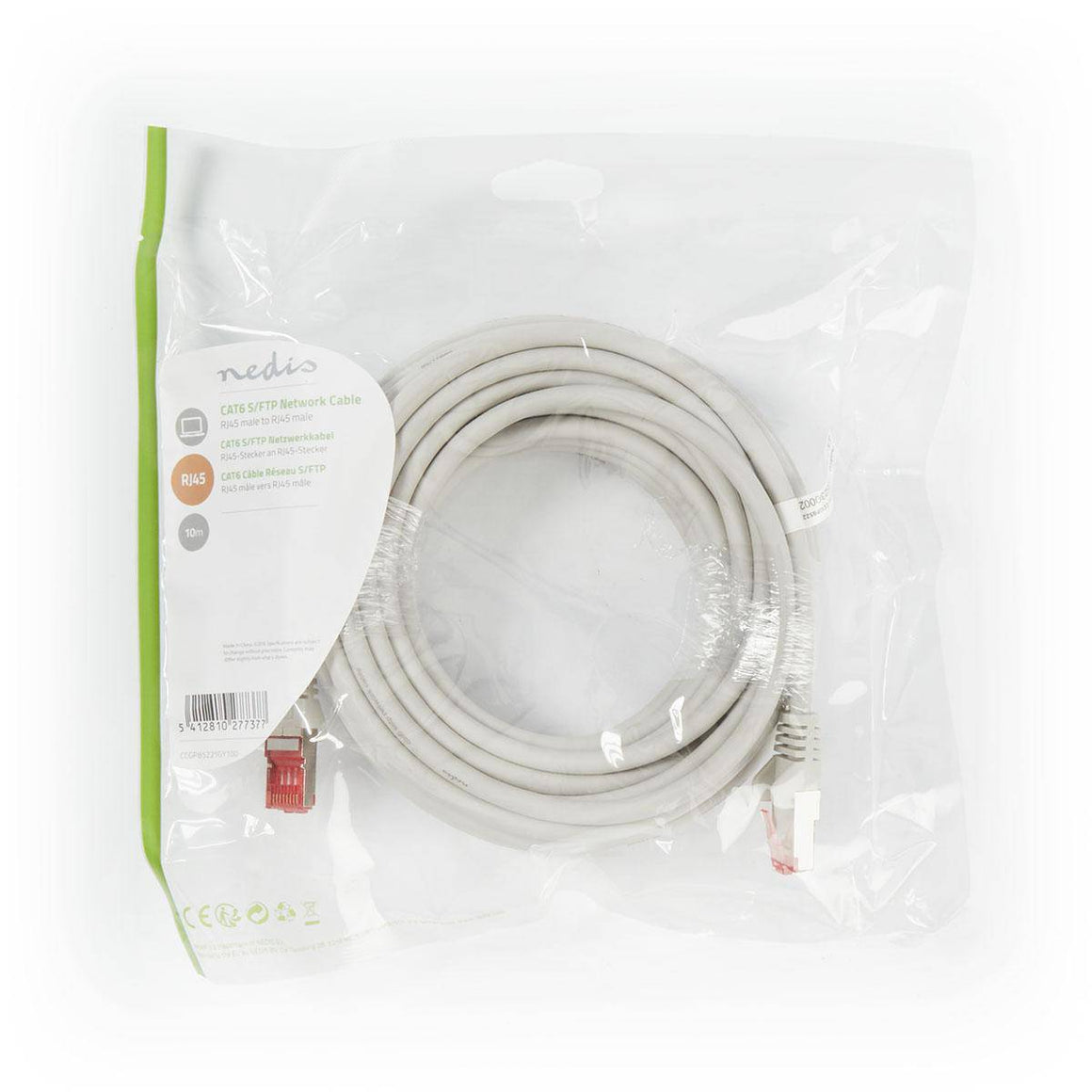 Cablu SFTP CAT6 10m RJ45 tata - RJ45 tata gri Nedis