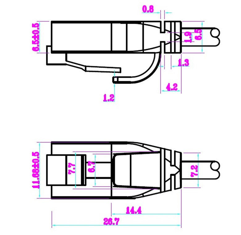 Cablu slim 3.6mm patchcord Cat6 UTP 0.25m negru 250MHz RJ45 cupru Goobay