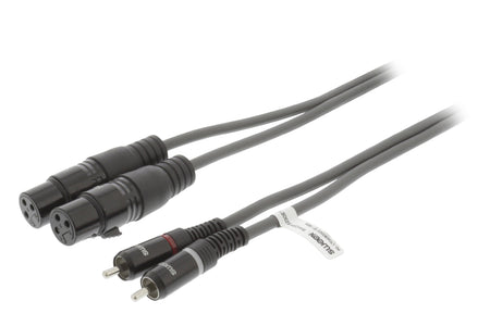 Cablu Stereo 2x XLR 3-Pini mama - 2x RCA tata 3m negru Sweex