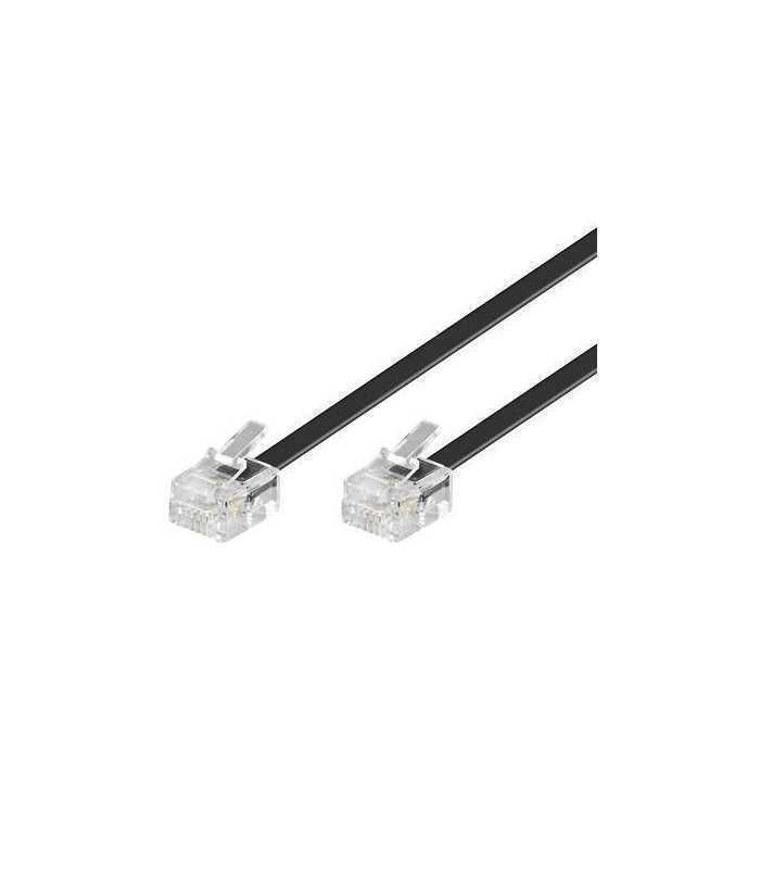 Cablu telefon 15m RJ11 6P4C negru Goobay
