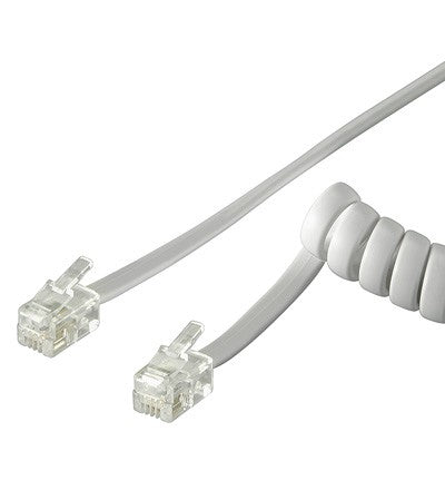 Cablu telefonic receptor spiralat RJ10 2m 4 pini 4 contacte Goobay