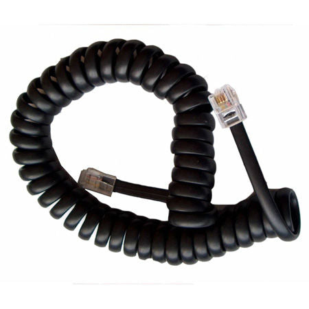 Cablu telefonic RJ10 spiralat 2.1m negru