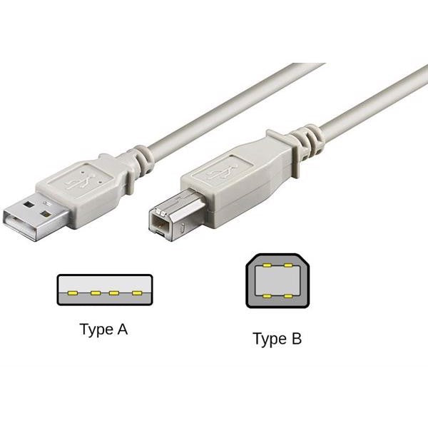 Cablu USB 2.0 A la USB B impimanta 1.8m crem Micro Connect Gembird