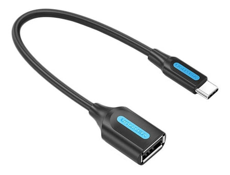 Cablu USB 2.0 A mama - USB type C tatat 15cm cupru ecranat negru VENTION CCSBB