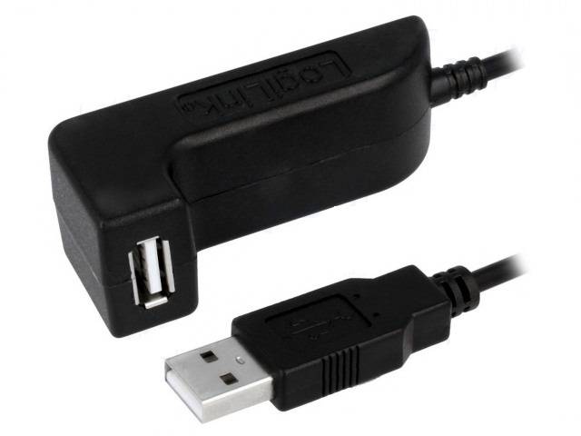 Cablu USB 2.0 A soclu mama - USB A mufa tata nichelat 1.5m negru LOGILINK