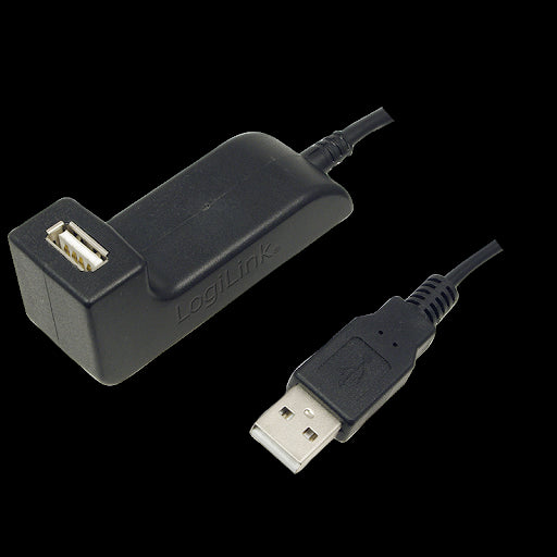 Cablu USB 2.0 A soclu mama - USB A mufa tata nichelat 1.5m negru LOGILINK