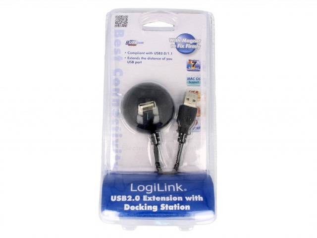 Cablu USB 2.0 A soclu mama - USB A mufa tata nichelat1.5m negru LOGILINK