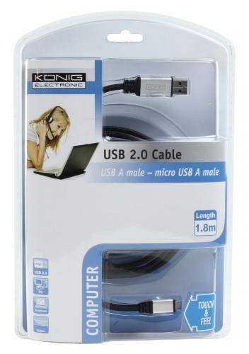 Cablu USB 2.0 A tata - Micro USB A tata 1.8m Konig