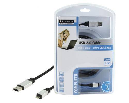 Cablu USB 2.0 A tata - Micro USB A tata 1.8m Konig