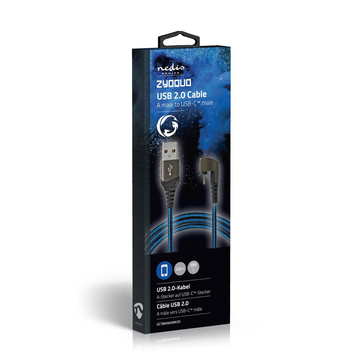 Cablu USB 2.0 A tata - USB Type C tata conector gaming 180 2m NEDIS