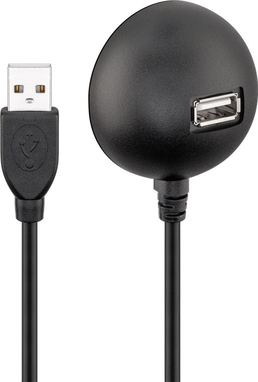 Cablu USB 2.0 de extensie de mare viteza cu suport 1.5m negru Goobay