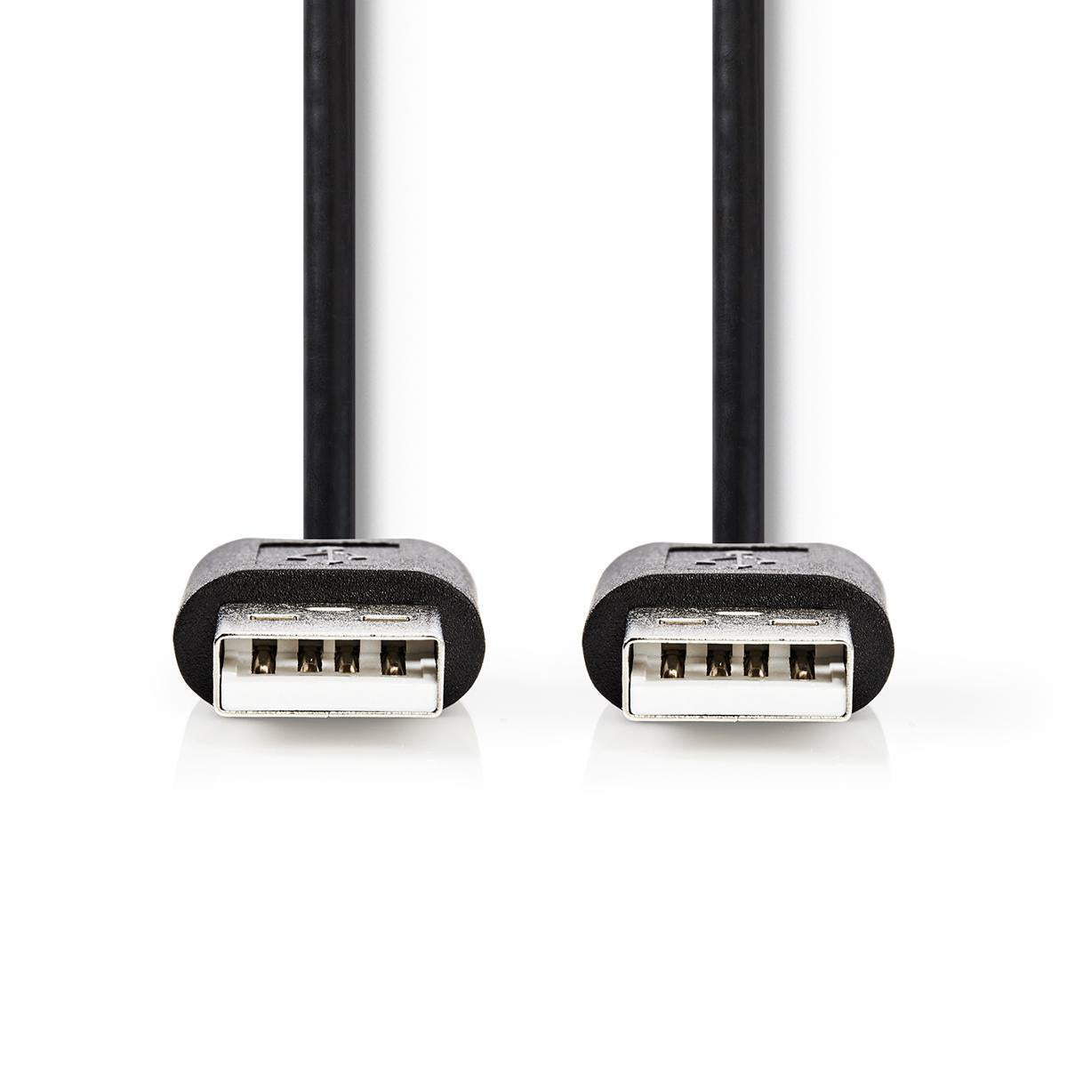 Cablu USB 2.0 Nedis USB A tata - USB A tata 2m negru