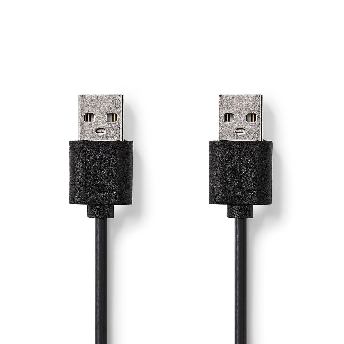 Cablu USB 2.0 Nedis USB A tata - USB A tata 2m negru