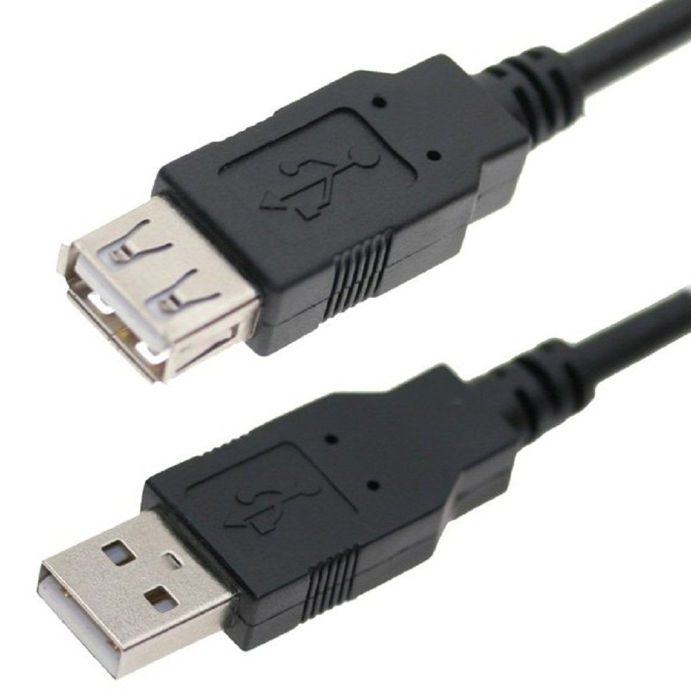 Cablu USB 2.0 USB A soclu - USB A mufa nichelat 5m negru VCOM