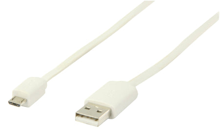 Cablu USB 2.0 USB A tata - micro USB B tata plat 1m alb Valueline