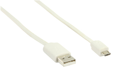 Cablu USB 2.0 USB A tata - micro USB B tata plat 1m alb Valueline