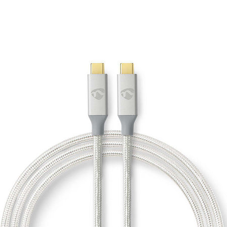 Cablu USB 3.2 Gen2x2 TYPE C tata-tata 20Gbps 1m 100W 5A argintiu Nedis