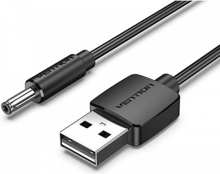 Cablu USB A mufa - DC 3.5x1.35 mm mufa 1.5m cupru negru VENTION CEXBG