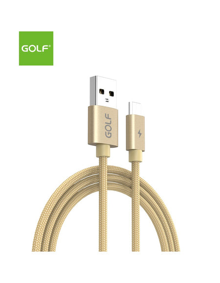 Cablu USB la micro USB 1m Golf Data Sync Quick Charge 5A auriu GC-76m