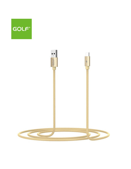 Cablu USB la micro USB 1m Golf Data Sync Quick Charge 5A auriu GC-76m