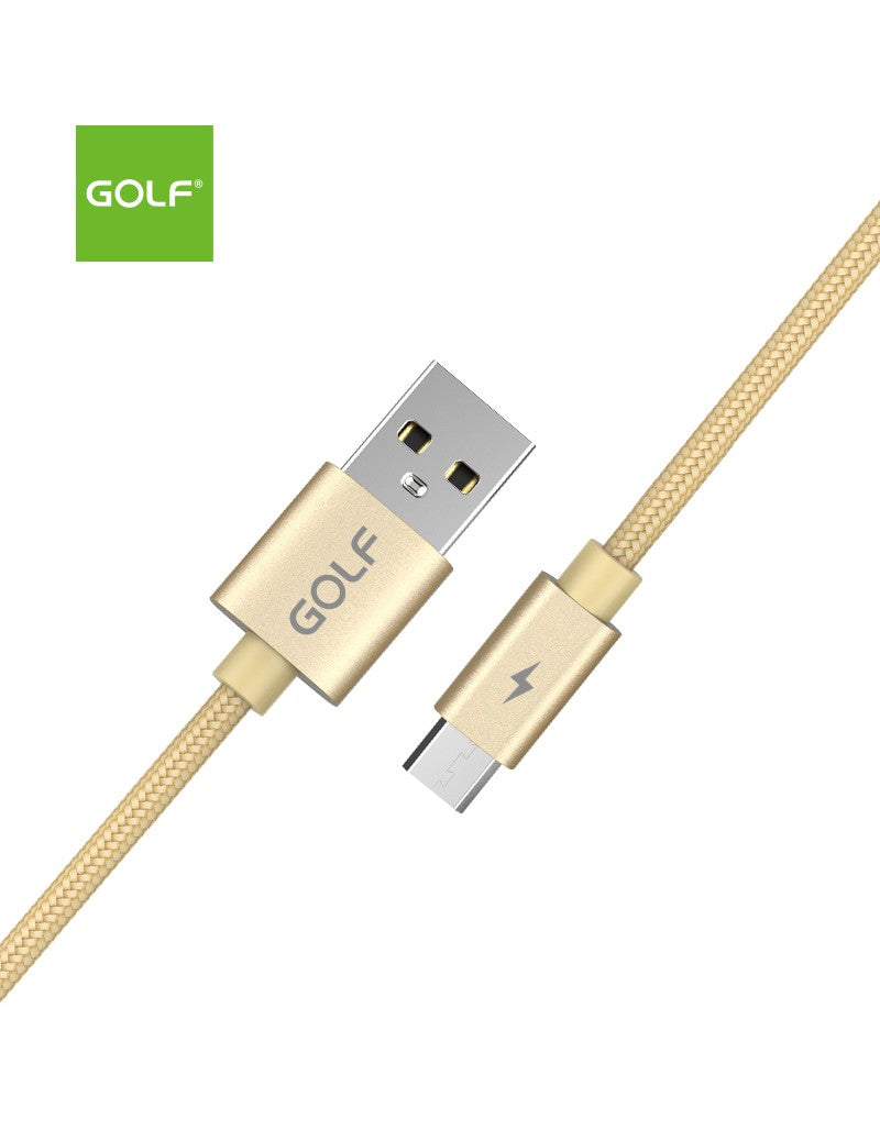 Cablu USB la micro USB 1m Golf Data Sync Quick Charge 5A auriu GC-76m