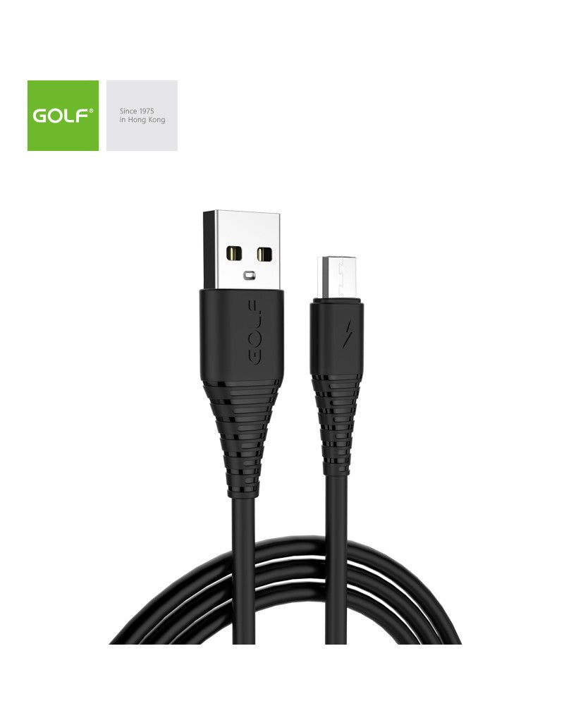 Cablu USB la micro USB Golf Flying Fish Fast Cable 3A negru 1m GC-64m