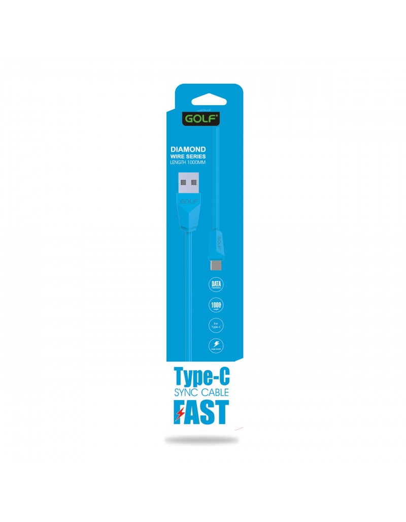 Cablu USB la USB Type C Golf Diamond Sync Cablu albastru 1m 2A GC-27t