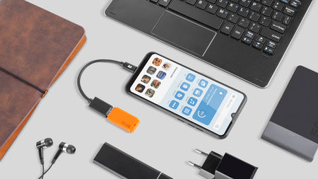Cablu USB mama - tata USB Type C OTG 15cm REBEL