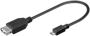 Cablu USB - micro USB 2.0 OTG 0.2m negru