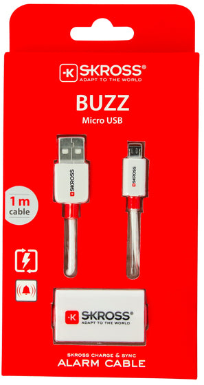 Cablu USB Skross Buzz Line A tata - micro USB A tata 1m alb