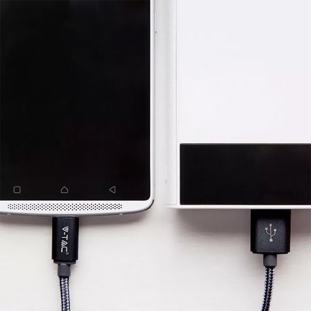 Cablu USB TYPE C 1m negru 2.4A PLATINUM EDITION V-Tac SKU-8491