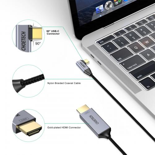 Cablu USB Type C 90grade - HDMI 1.8m Choetech XCH-1803