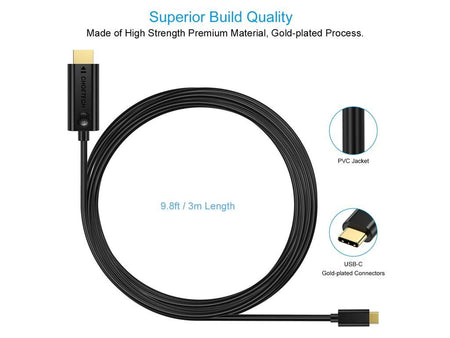 Cablu USB TYPE C - HDMI 3m 4K30Hz Choetech XCH-0030/BK
