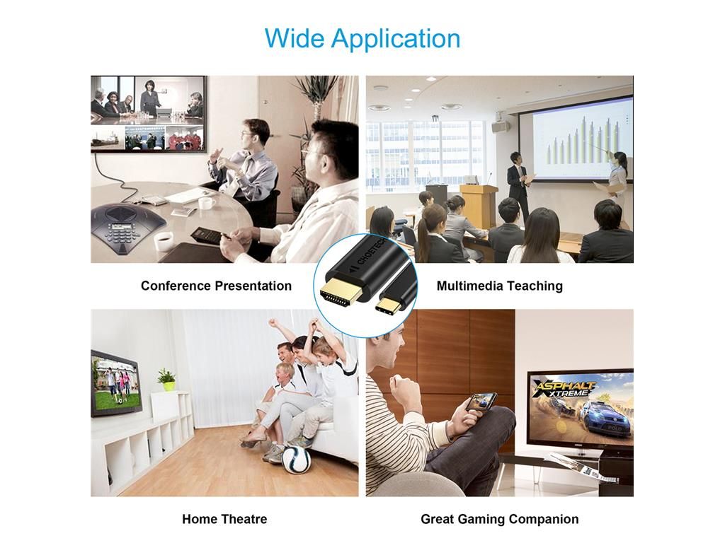 Cablu USB TYPE C - HDMI 3m 4K30Hz Choetech XCH-0030/BK