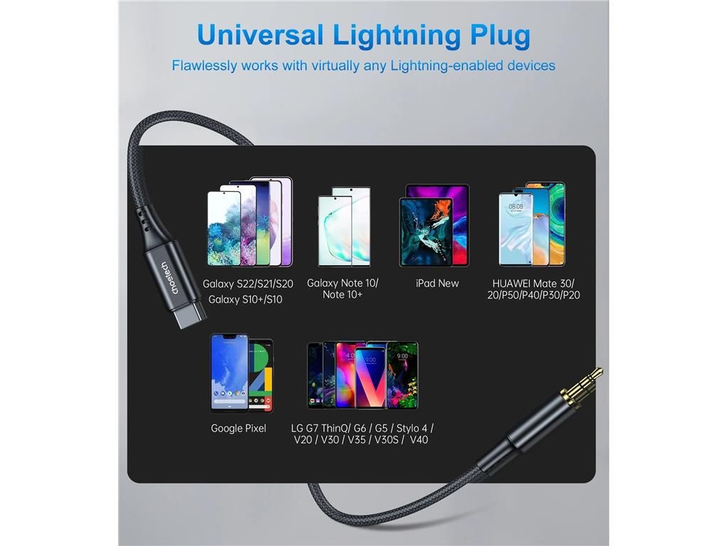 Cablu USB TYPE C - Jack 3.5 mm 1m negru Choetech AUX006