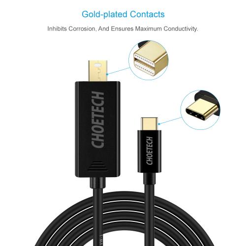 Cablu USB Type C - Mini Displayport Choetech XCM-1501 1.5m negru