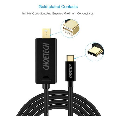 Cablu USB Type C - Mini Displayport Choetech XCM-1501 1.5m negru