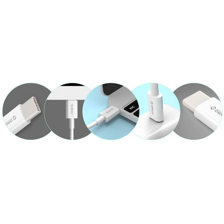Cablu USB type C tata-tata 1m alb Orico BCU-10