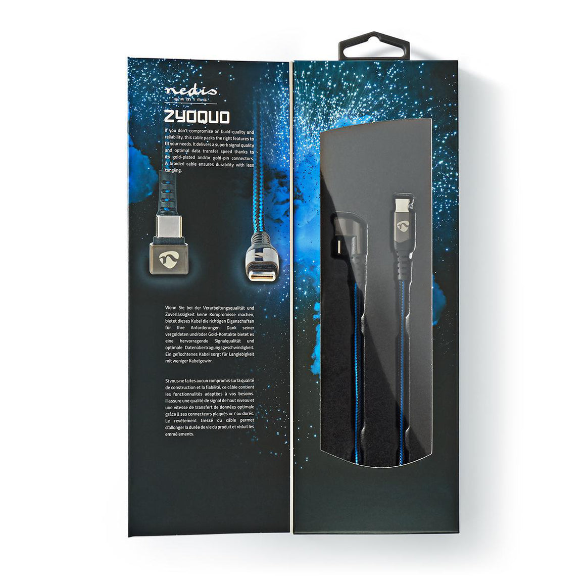 Cablu USB Type C tata - USB Type C tata conector gaming 180 2m NEDIS