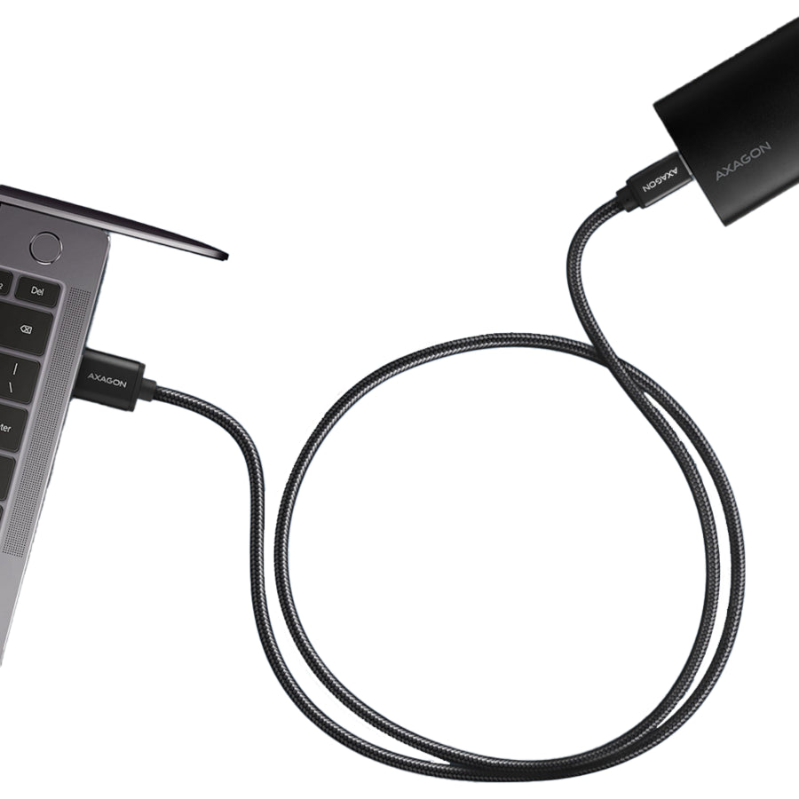 Cablu USB type C - USB-A 2m USB 3.2 Gen1 3A impletit negru Axagon BUCM3-AM20AB